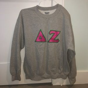 Grey Delta Zeta sorority sweatshirt